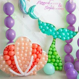 Zeemeermin Mozaïek Ballon Frame Latex Globos Zeemeermin Foam Board Shell Ballon Vuldoos voor Zeemeermin Verjaardag Baby Douche Decorati