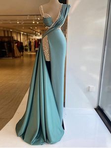 Zeemeermin prom pailletten jurken v nek dubai glitter gewaad de soiree Arabische avondjurk vrouwen feestjurken