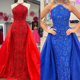 Mermaid rood kanten prom jurk 2k23 met overkruip kristallen riemen riemen dame preteen meisje optocht jurk formeel feest bruiloft gasten rood capet catwalk gala black-tie koninklijk