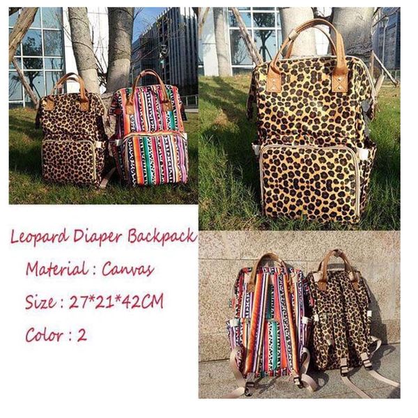 Sirena Serpiente Serape Leopardo Mochila para pañales Cuidado del bebé Cochecito al aire libre Organizador Bolsas Maternidad Patchwork Pañal Bolsa de enfermería