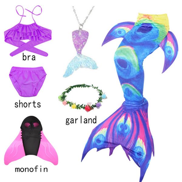 Mermaid Tails Dresses for Beach Swimsuit Cosplay puede agregar aleta de monofina el traje de baño de traje de sirena