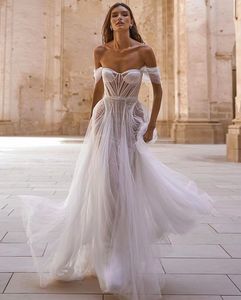 Zeemeermin Vintage Kant Trouwjurken Bladerdeeg Tule Corset Bruid Gewaad Sweetheart Bruidsjurken Sexy Mouwloze Vestidos De Noiva