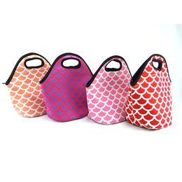 Zeemeermin Waterdichte Tote Lunchtas Student Kinderen Dames Mode Gestreept Grote Capaciteit Voedsel Picknick Lunchtassen Cosmetische Tas Bolsa De Almuerzo A Rayas