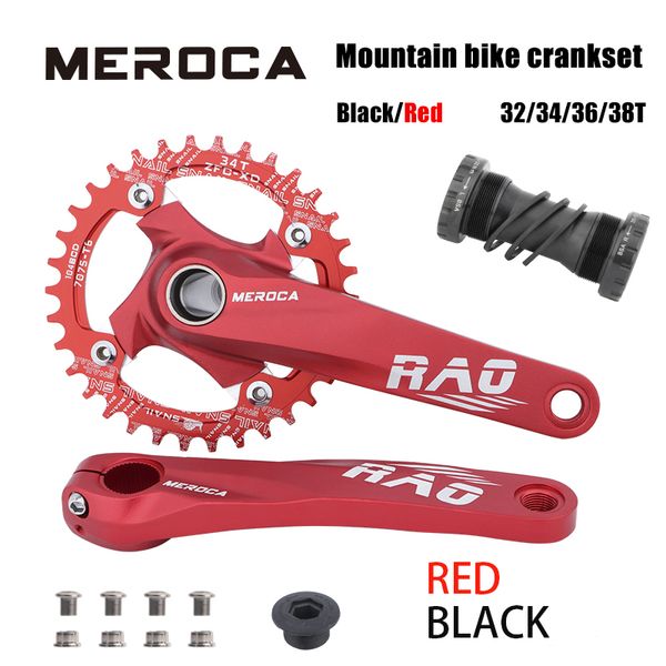 Meroca Mountain Bike Crankset Mtb Hollow Tech TECH ROCK 170 mm ARME CRANK 104 BCD Mouvement central intégré