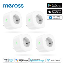 Meross Smart Plug 16A EU Wifi Stopcontact Met Monitoring voor Alexa Assistent SmartThings 240228