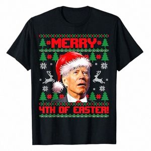 joyeux 4ème de Pâques drôle Joe Biden Noël laid pull T-shirt famille correspondant costume de Noël disant Tee vacances graphique Tops Q7MZ #