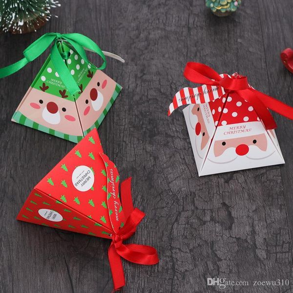 Joyeux Noël Boîte De Bonbons Sac Boîte De Cadeau De Noël Enfant Anniversaire Boîte De Faveur Paquet Boîtes En Papier Sac Cadeau Conteneur Xmas Party Supplies WVT1142