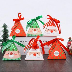 Joyeux Noël Candy Box Boîte Boîte cadeau d'arbre de Noël avec Bells Paper Box Cadeau Sac Conteneur Fournitures Navidad GA487