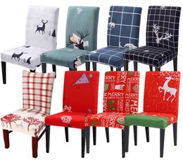 Merry Christmas Chair Cover Universal Stretch Seat Slipcovers Santa Claus Elk Eetkamer Decoraties Home Decor Supplies Xmas Gif8920811
