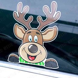 Merry Christmas Cute Cartoon Venster Sticker Mode Kinderen Santa Elk Auto Glas Decoratie Paster 20 * 15cm Xams Koelkast Stickers Tags Party Decoration G97T9U2