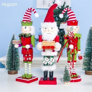 Merry Christmas Decor Kinderpoppen 40 cm houten notenkraker soldaat Santa Claus Snowman Doll Ornamens Figurines Kerstcadeau speelgoed 2342m