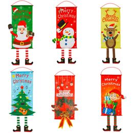 Decorazioni di buon Natale per la decorazione della porta di casa, bandiera appesa, ornamenti natalizi, finestra appesa 2020 Capodanno