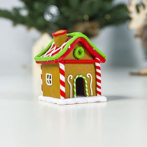 Merry Christmas Decorations Miniature cottage ornamenten verlichte Gingerbread Snow Houses Candy House Painted Clay Dollhouse Dec