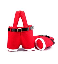 Merry Christmas Gift Behandel Candy Wine Bottle Tas Kerstman Suspender broek broek Decor Gift Bags Christmas Decorations7683827