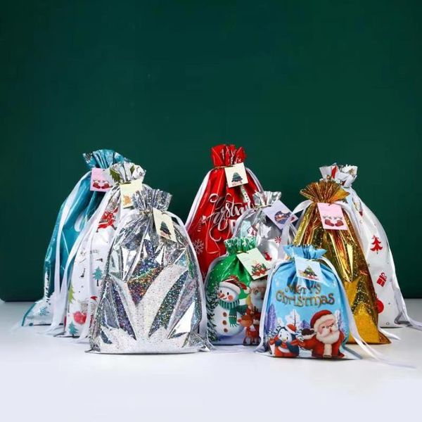 Joyeux Noël Emballage Cadeau Père Noël Cordon Goodie Candy Bag Party Festivel Treat Presents Packaging