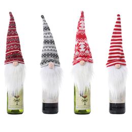 Merry Christmas Gnome Wine Bottle Cover Noel Christmas Decoration for Home 2022 Kerstmis ornamenten Natal Navidad Nieuwjaar 2023