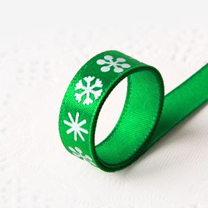 Joyeux Noël Ruban Vert Flocon De Neige Imprimé Glitter Tissu Rubans Emballage Boîte-Cadeau Emballage Festivel Décorations pour La Maison Drop Ship Gratuit