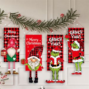 Bandera decorativa para el hogar, Feliz Navidad, 114cm de longitud, jardín, patio, césped, decoración de chimenea de Papá Noel