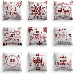 Joyeux noël câlin taie d'oreiller vacances maison décoration canapé housse de coussin personnalisé style nordique imprimé taie d'oreiller peau de pêche coussins couvre ménage en gros