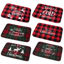 Joyeux noël tapis flanelle tapis extérieur décorations de noël pour la maison noël Santa ornement Navidad 2020 noël nouvel an cadeaux