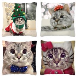 Joyeux Noël Nala Cat Case Woxing Home Decor Polyester Throw How Treat for Sofa Bedroom Kawaii mignon Funda Cojines 45x45