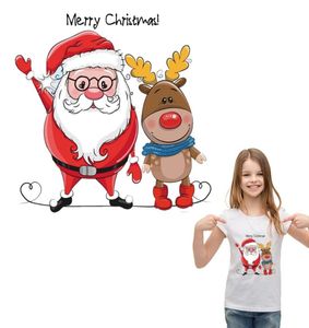 Vrolijk kerstfeestjes voor kleding wasbaar ijzer op stickers warmte overdracht mode diy accessoire kleding stickers op kleding 8144693
