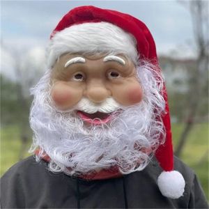 Joyeux Noël Père Noël Latex Masque En Plein Air Ornamen Mignon Père Noël Costume Mascarade Perruque Barbe Habiller Fête De Noël GC2358