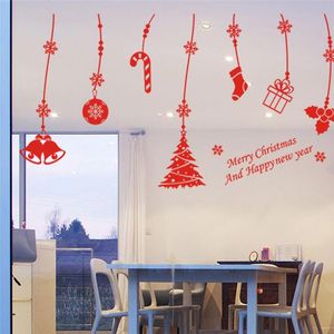 Merry Christmas Sleigh Tree Stocking Bells Muurstickers Kamer Decor 02. DIY Vinyl Gift Home Decals Festival Mueel Kunst Poster 5.0 210420