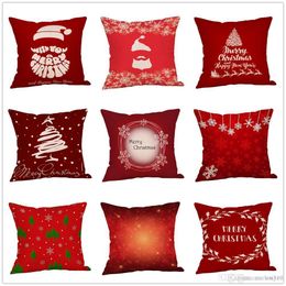 Merry Christmas Throw Pillow Escasa de almohada Santa Claus cubiertas de cojín de ciervos Feliz año nuevo Decoración del hogar Case de almohada 2020 XMAS XDH0205