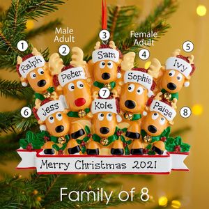 Merry Christmas Tree Decorations DIY Names Groet Words Indoor Decor Resin Elk Ornamenten in 7 edities CO005