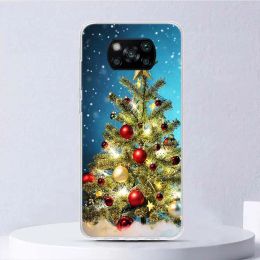 Joyeux Noël Snow Soft Case pour Xiaomi Poco X3 NFC X4 GT X5 Pro M5S M4 M3 M2 Couverture de téléphone F3 F2 F1 MI Note 10 Lite Funda