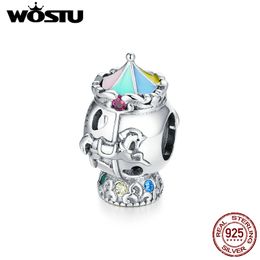 Manège Charmes WOSTU 925 Sterling Silver Enfance Enfant Jouet Charmes Perles fit Original Femmes Bracelets Bijoux CQC1499 Q0531