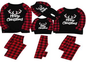 Joyeux match pyjamas pyjamas de Noël pour les femmes de famille hommes enfants baby pjs plaid rouge renne loungewear hh933232327958