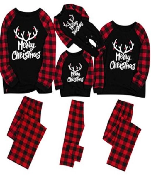 Joyeux match pyjamas pyjamas de Noël pour les femmes de famille hommes enfants bébé pjs plaid rouge renne loungewear hh933238823455
