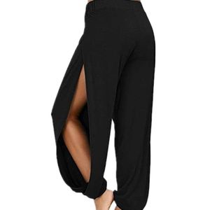 Merry Pretty Summer High Slit Haren Pant Solid Hippie Harem Pantalones de pierna ancha Pantalones S-3XL 220422