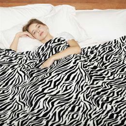 MerryLife gooi deken voor sofa bed patroon print gestreepte cheetah zebra home textiel flanel pluche zachte reizen oversized 211101