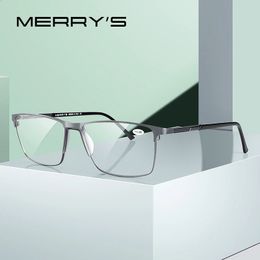 Merrys Design Mannen Leesbril Legering Frame Anti Blauw Licht Blokkeren CR39 Hars Asferische Lenzen S2170FLH 240119