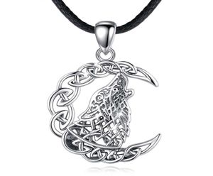 MerryShine 925 Sterling Sier Men Celtic Viking Jewellery Moon Wolf ketting Pendant9112016