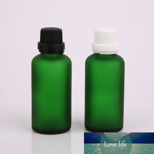 Merx Beauty vente en gros 12 pièces 50 ml 1.67 floz givre vert bouchon inviolable verre bouteille liquide flacon avec bouteille d'huile essentielle