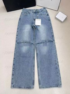 Designer Dames jeans met hoge taille geborduurde rechte poot jeans print losse casual meisjes hiphop taille casual topkwaliteit
