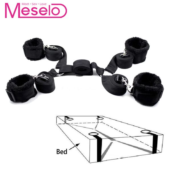 Meselo 1 Set Bdsm Bondage Strap Plush s Sex Toys Pour Couple Flirter, Sous Le Lit Harnais Strap Poignets Cheville s Adult Game Y190716