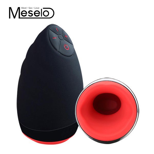 Meselo 6 Vitesses Lick Suck Automatique Sex Machine Oral Male Masturbation Coupe Vibrant Intelligent Chaleur Réaliste Sex Toys Pour Hommes Y18101301