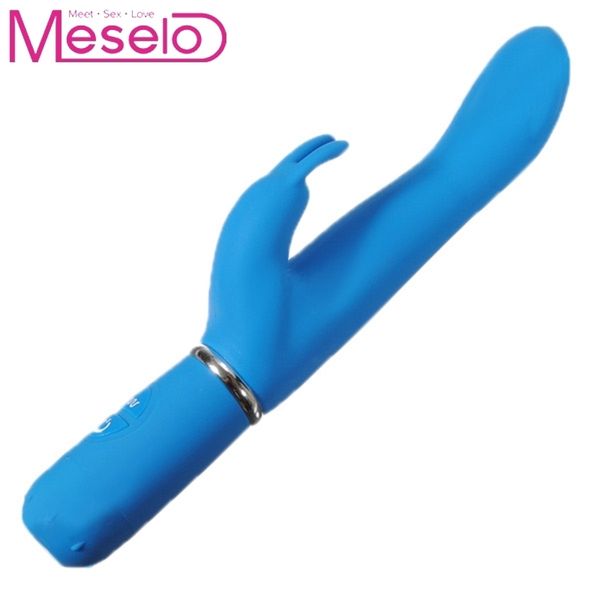 Meselo Rabbit Vibromasseur Grand Long Gode Vibrateurs Multi Vitesse Puissance G-spot Clitoris Stimulateur Silicone Adult Sex Toys Pour Femmes Y19062602