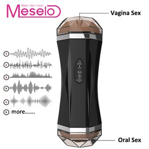 Meselo twee kanaals automatische masturbator voor man pijpbeurt realistische vagina sex machine mannelijke masturbator volwassen seksspeeltjes voor mannen y190124