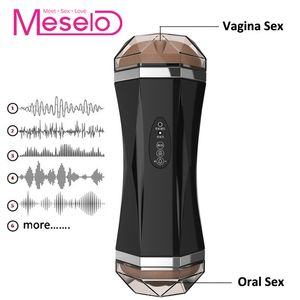 Meselo Masturbateur Automatique À Deux Canaux Pour Homme Fellation Réaliste Vagin Sex Machine Masturbateur Mâle Adulte Sex Toys Pour Hommes Y190124