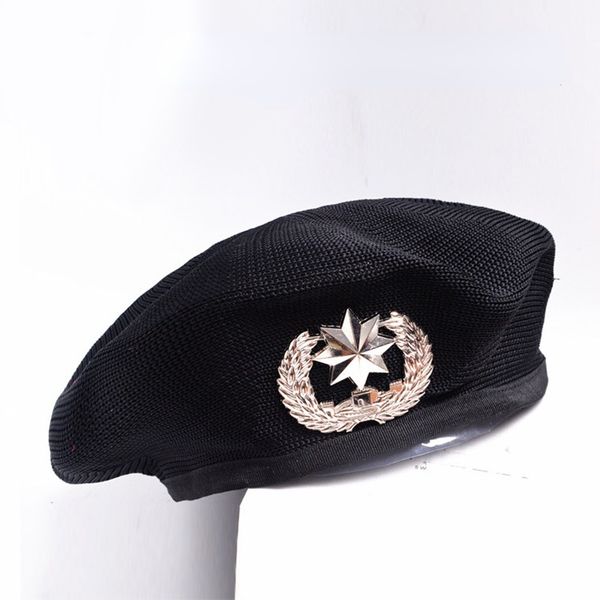 Chapeau de béret d'armée de maille pour les hommes femmes chapeau de costume militaire respirant d'été réglable