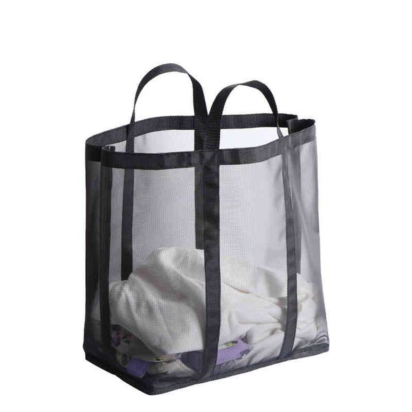 Sac de plage en maille Pvc Plastique Nylon fourre-tout Portable Mesh Bag 220608