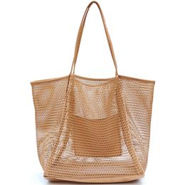 Sac de plage en maille pour femmes, sac à main à bandoulière pour jouets, sac de piscine, organisateur d'accessoires de plage