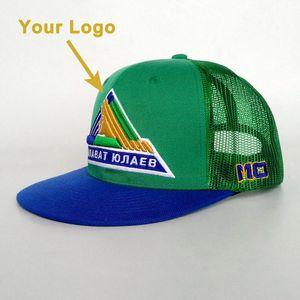 Mesh cap platte vizier unisex zon hoed sizable promotie populaire trucker pet snapback close Custom honkbal petten caps