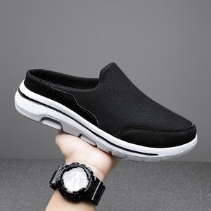 Mesh Casual Breathable Mules Flat Summer Couple Large Size Loafers Fashion Shoes Men Street Slippers 230907 551D
